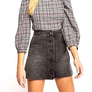 Free People We the Free black denim skirt high rise size 28 regular
